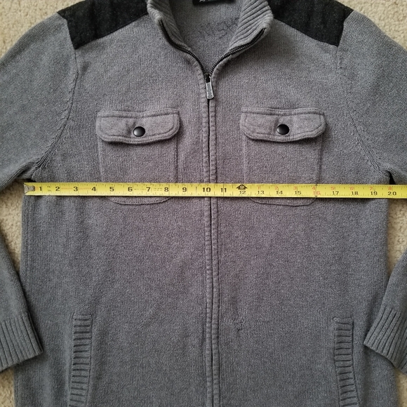 ♻️ Men's Apt 9 Grey Zip Up Collared Sweater ♻️ - Picture 12 of 14